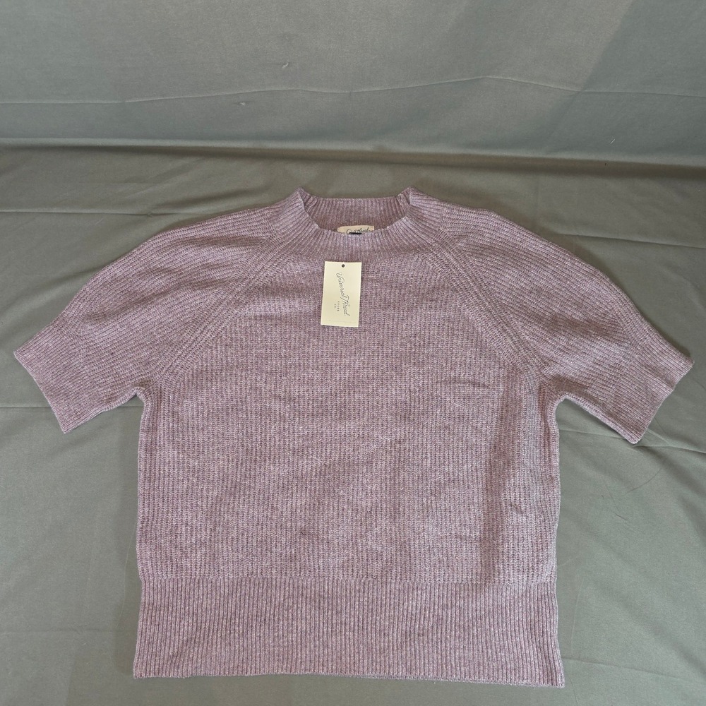Universal Thread Womens Berry Heather Short Sleeve Knit Sweater Large PID-71RYZP